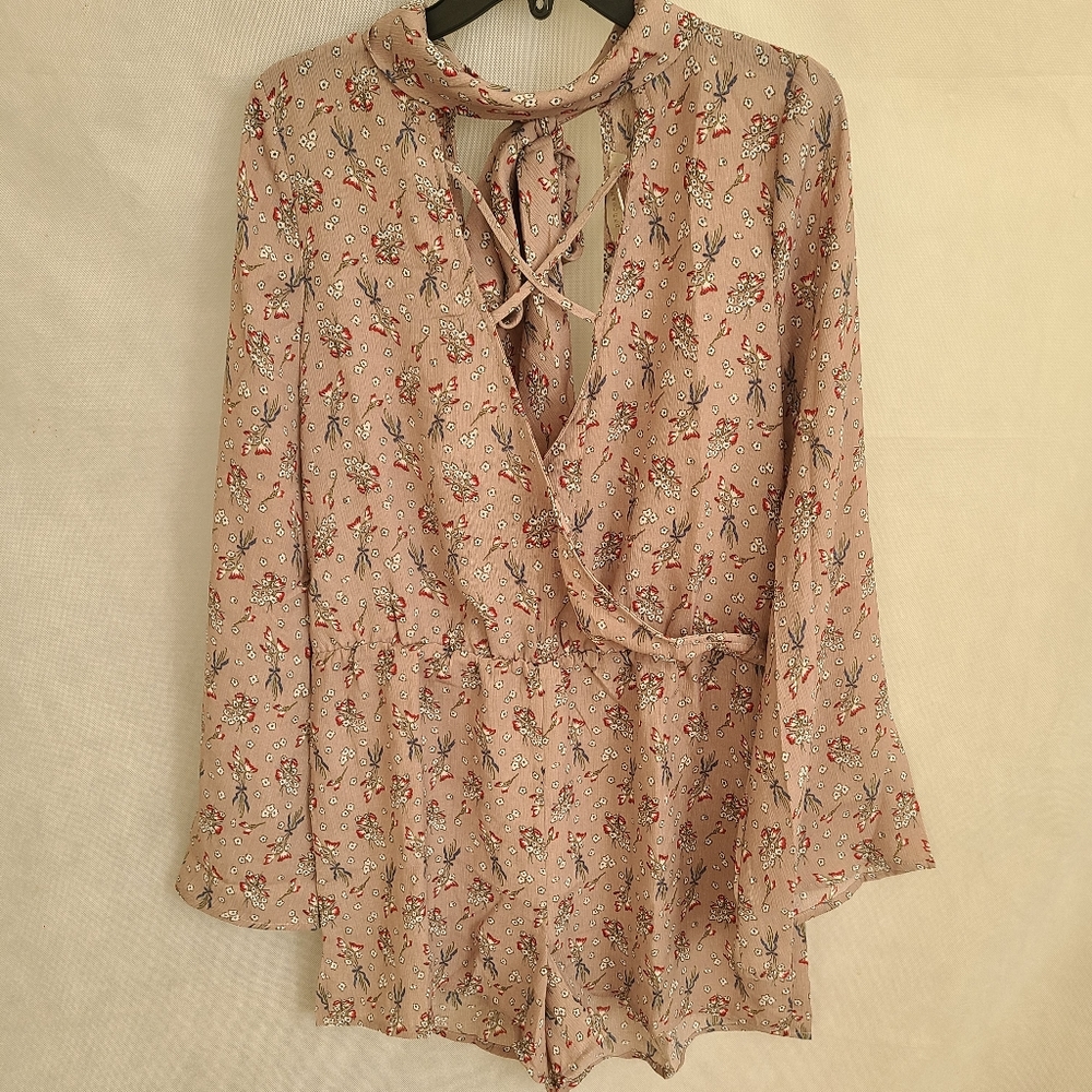 Dance & Marvel Floral Bell Sleeve Romper  Sz S & L